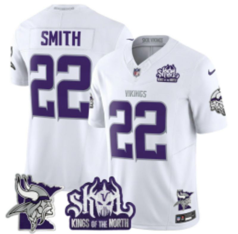 Men 2026 Minnesota Vikings #22 Smith White Throwback 4th generations Nike Limited NFL Jersey 02->chicago cubs->MLB Jersey